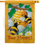 Bee Happy - Bugs & Frogs Garden Friends Vertical Impressions Decorative Flags HG104077 Made In USA