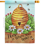 Bee Hive Home - Bugs & Frogs Garden Friends Vertical Impressions Decorative Flags HG104083 Made In USA