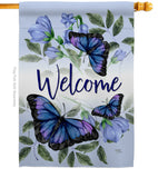 Purple Butterflies - Bugs & Frogs Garden Friends Vertical Impressions Decorative Flags HG104100 Made In USA