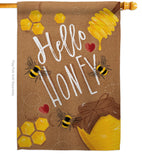 Hello Honey - Bugs & Frogs Garden Friends Vertical Impressions Decorative Flags HG104102 Made In USA