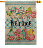 Summer Gnomes - Bugs & Frogs Garden Friends Vertical Impressions Decorative Flags HG104135 Made In USA