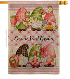 Gnome Sweet Gnome - Bugs & Frogs Garden Friends Vertical Impressions Decorative Flags HG104138 Made In USA