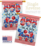 July 4th Gnome - Bugs & Frogs Garden Friends Vertical Impressions Decorative Flags HG104159 Made In USA
