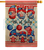 July 4th Gnome - Bugs & Frogs Garden Friends Vertical Impressions Decorative Flags HG104159 Made In USA