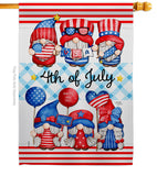 July 4th Gnome - Bugs & Frogs Garden Friends Vertical Impressions Decorative Flags HG104159 Made In USA