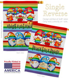 Peace Pride Gnome - Bugs & Frogs Garden Friends Vertical Impressions Decorative Flags HG104165 Made In USA