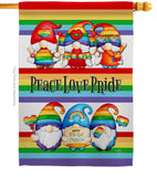 Peace Pride Gnome - Bugs & Frogs Garden Friends Vertical Impressions Decorative Flags HG104165 Made In USA