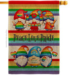 Peace Pride Gnome - Bugs & Frogs Garden Friends Vertical Impressions Decorative Flags HG104165 Made In USA