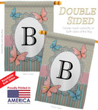 Butterflies B Initial - Bugs & Frogs Garden Friends Vertical Impressions Decorative Flags HG130132 Made In USA