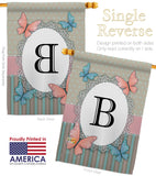 Butterflies B Initial - Bugs & Frogs Garden Friends Vertical Impressions Decorative Flags HG130132 Made In USA