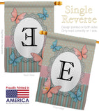 Butterflies E Initial - Bugs & Frogs Garden Friends Vertical Impressions Decorative Flags HG130135 Made In USA