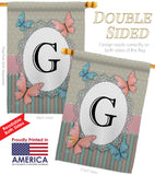 Butterflies G Initial - Bugs & Frogs Garden Friends Vertical Impressions Decorative Flags HG130137 Made In USA