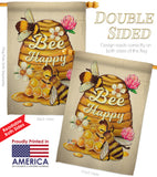 Bee Happy - Bugs & Frogs Garden Friends Vertical Impressions Decorative Flags HG137025 Made In USA