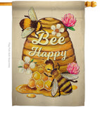 Bee Happy - Bugs & Frogs Garden Friends Vertical Impressions Decorative Flags HG137025 Made In USA