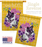 Welcome Butterflies Bouquet - Bugs & Frogs Garden Friends Vertical Impressions Decorative Flags HG137032 Made In USA