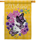 Welcome Butterflies Bouquet - Bugs & Frogs Garden Friends Vertical Impressions Decorative Flags HG137032 Made In USA