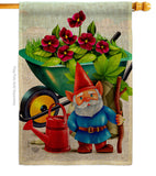 Garden Gnome - Bugs & Frogs Garden Friends Vertical Impressions Decorative Flags HG192457 Made In USA