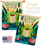 Frog Welcome - Bugs & Frogs Garden Friends Vertical Impressions Decorative Flags HG192582 Made In USA