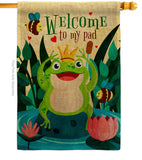 Frog Welcome - Bugs & Frogs Garden Friends Vertical Impressions Decorative Flags HG192582 Made In USA