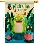 Frog Welcome - Bugs & Frogs Garden Friends Vertical Impressions Decorative Flags HG192582 Made In USA