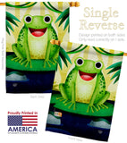 Happy Frog - Bugs & Frogs Garden Friends Vertical Impressions Decorative Flags HG192620 Made In USA