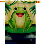 Happy Frog - Bugs & Frogs Garden Friends Vertical Impressions Decorative Flags HG192620 Made In USA