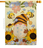 Blooming Gnome - Bugs & Frogs Garden Friends Vertical Impressions Decorative Flags HG192669 Made In USA