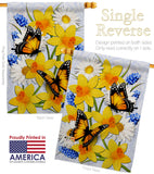 Daffodil & Butterflies - Bugs & Frogs Garden Friends Vertical Impressions Decorative Flags HG192670 Made In USA