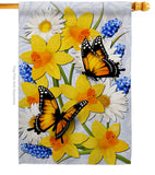 Daffodil & Butterflies - Bugs & Frogs Garden Friends Vertical Impressions Decorative Flags HG192670 Made In USA