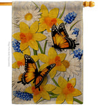 Daffodil & Butterflies - Bugs & Frogs Garden Friends Vertical Impressions Decorative Flags HG192670 Made In USA