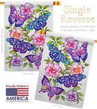 Colorful Butterflies - Bugs & Frogs Garden Friends Vertical Impressions Decorative Flags HG192697 Made In USA
