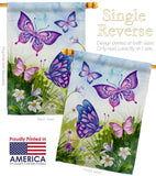Butterflies Field - Bugs & Frogs Garden Friends Vertical Impressions Decorative Flags HG192698 Made In USA