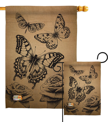 Butterflies - Bugs & Frogs Garden Friends Vertical Impressions Decorative Flags HG104002 Made In USA