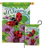 Welcome Ladybug - Bugs & Frogs Garden Friends Vertical Impressions Decorative Flags HG104071 Made In USA