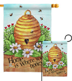 Bee Hive Home - Bugs & Frogs Garden Friends Vertical Impressions Decorative Flags HG104083 Made In USA