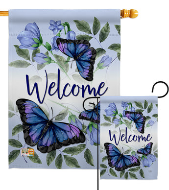 Purple Butterflies - Bugs & Frogs Garden Friends Vertical Impressions Decorative Flags HG104100 Made In USA