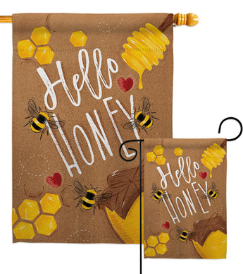 Hello Honey - Bugs & Frogs Garden Friends Vertical Impressions Decorative Flags HG104102 Made In USA