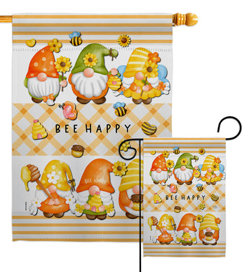 Bees Gnomes - Bugs & Frogs Garden Friends Vertical Impressions Decorative Flags HG104136 Made In USA