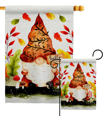 Fall Gnome - Bugs & Frogs Garden Friends Vertical Impressions Decorative Flags HG104142 Made In USA