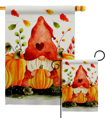 Pumpkins Gnome - Bugs & Frogs Garden Friends Vertical Impressions Decorative Flags HG104143 Made In USA