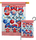 July 4th Gnome - Bugs & Frogs Garden Friends Vertical Impressions Decorative Flags HG104159 Made In USA