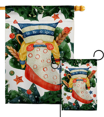 Winter Sock Gnomid - Bugs & Frogs Garden Friends Vertical Impressions Decorative Flags HG104162 Made In USA