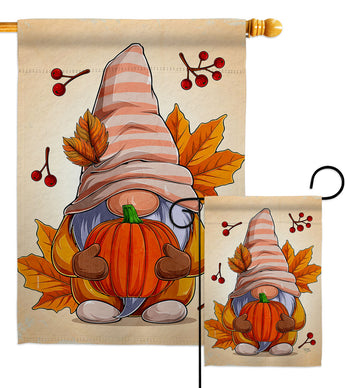 Autumn Gnome - Bugs & Frogs Garden Friends Vertical Impressions Decorative Flags HG104163 Made In USA