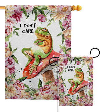 Don't Care Toad - Bugs & Frogs Garden Friends Vertical Impressions Decorative Flags HG137470 Made In USA