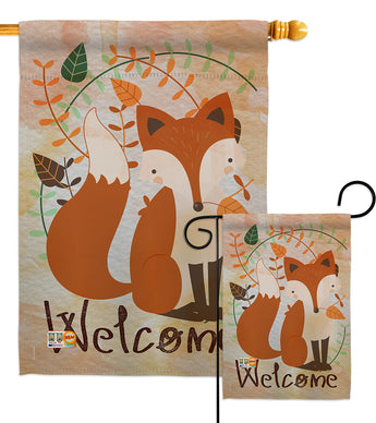 Welcome Fox - Bugs & Frogs Garden Friends Vertical Impressions Decorative Flags HG191107 Made In USA