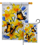 Daffodil & Butterflies - Bugs & Frogs Garden Friends Vertical Impressions Decorative Flags HG192670 Made In USA