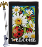 Ladybug Heaven - Bugs & Frogs Garden Friends Vertical Impressions Decorative Flags HG104068 Made In USA