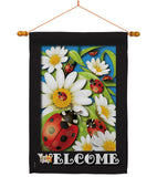 Ladybug Heaven - Bugs & Frogs Garden Friends Vertical Impressions Decorative Flags HG104068 Made In USA