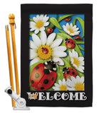 Ladybug Heaven - Bugs & Frogs Garden Friends Vertical Impressions Decorative Flags HG104068 Made In USA