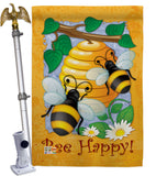 Bee Happy - Bugs & Frogs Garden Friends Vertical Impressions Decorative Flags HG104077 Made In USA